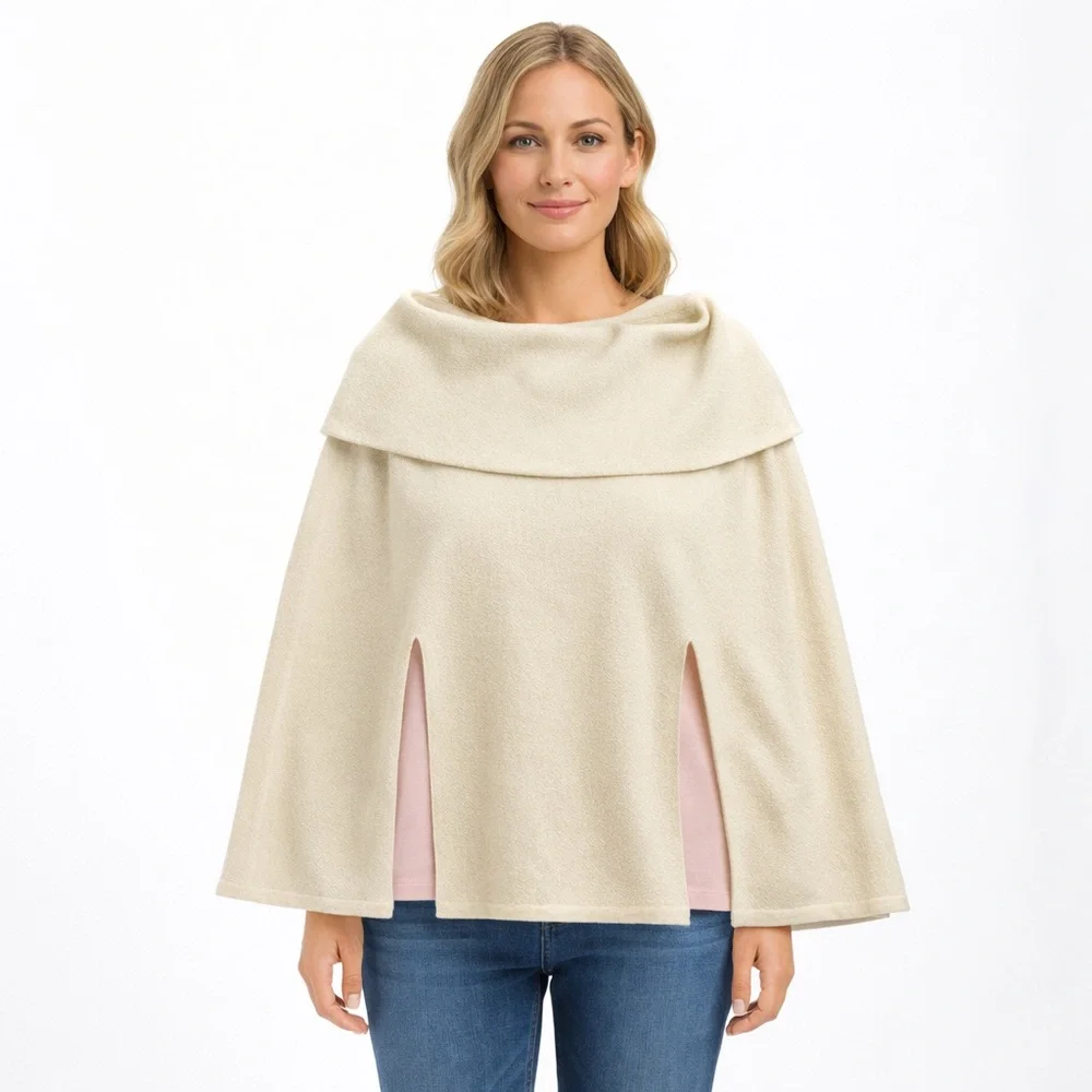 Alpaca International 100% Baby Alpaca Cream Poncho NWT Made in Peru - Picture 10 of 10